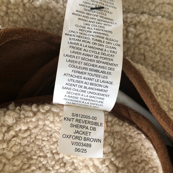 NWT Banana Republic Reversible Sherpa Jacket Cozy Barn Style Size Medium - Picture 10 of 11